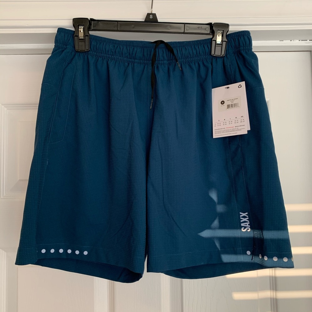 Saxx Kinetic Sport 2n1 7” Lined Shorts, Blue M